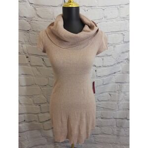 Ruby Moon Sweater Dress Womens Small Blush Pink Cowl Neck Angora Wool Blend NEW